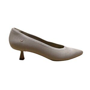 Vivaia Women’s Light Brown Knit Pointed Toe Kitten Heel Shoes Size 39